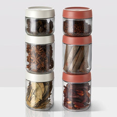 2PCS Glass Airtight Jars With Lids Spice Storage Jar Seasoning Bottle