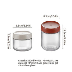 2PCS Glass Airtight Jars With Lids Spice Storage Jar Seasoning Bottle