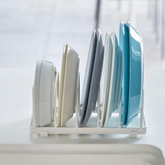 Efficient Dish Rack and Pot Lid Storage for Countertops