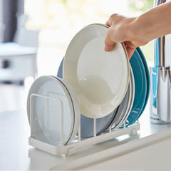 Efficient Dish Rack and Pot Lid Storage for Countertops