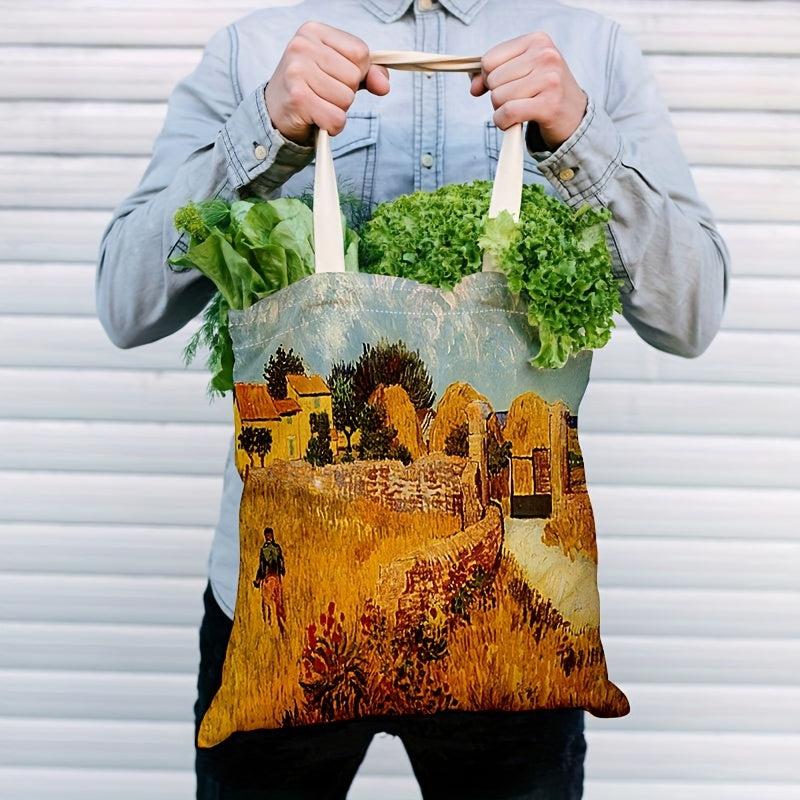 World Famous Painting Tote Bag Canvas Shoulder Lightweight Shopping Bag