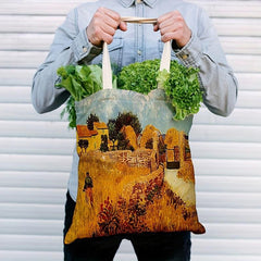 World Famous Painting Tote Bag Canvas Shoulder Lightweight Shopping Bag