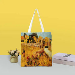 World Famous Painting Tote Bag Canvas Shoulder Lightweight Shopping Bag