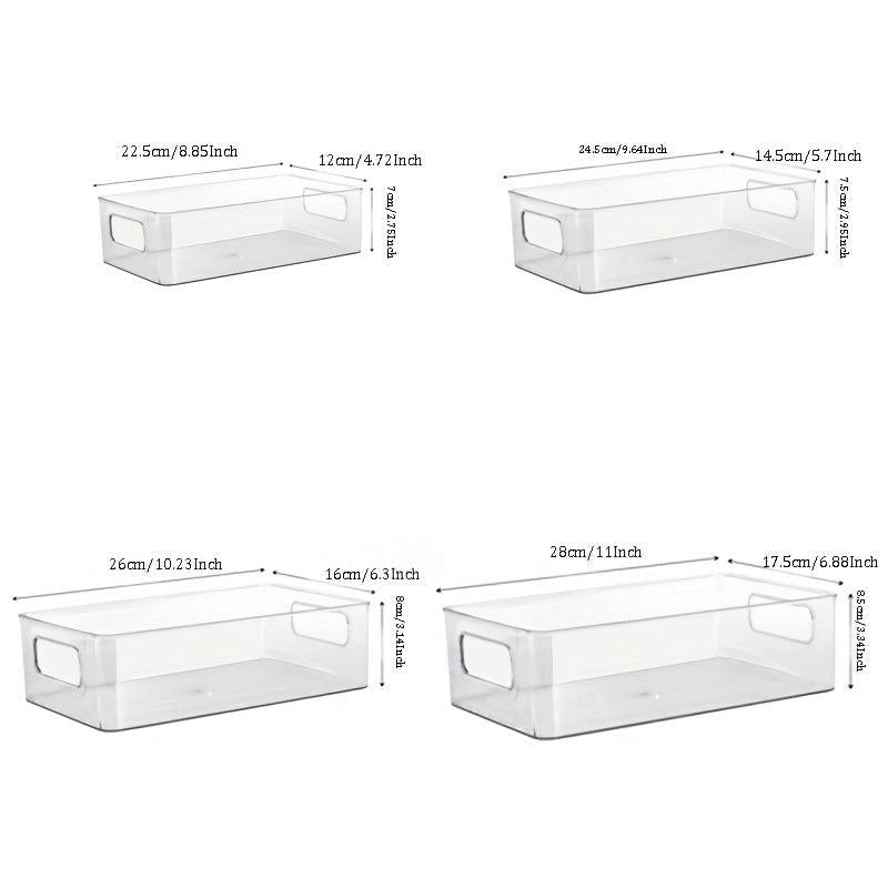 4pcs Stackable Food Storage Boxes Refrigerator Organizer With Handle