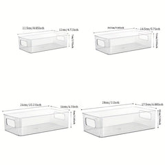 4pcs Stackable Food Storage Boxes Refrigerator Organizer With Handle