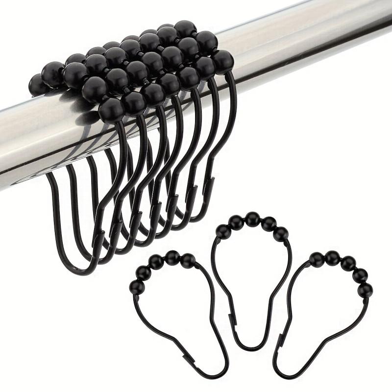 12pcs Stainless Steel Shower Curtain Hooks