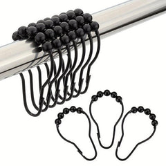 12pcs Stainless Steel Shower Curtain Hooks