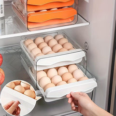 32 Grids Transparent Egg Storage Box Double Layer Fresh Keeping Tray