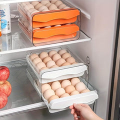 32 Grids Transparent Egg Storage Box Double Layer Fresh Keeping Tray