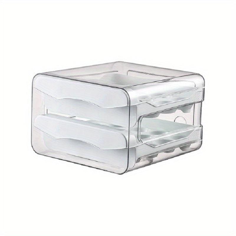 32 Grids Transparent Egg Storage Box Double Layer Fresh Keeping Tray