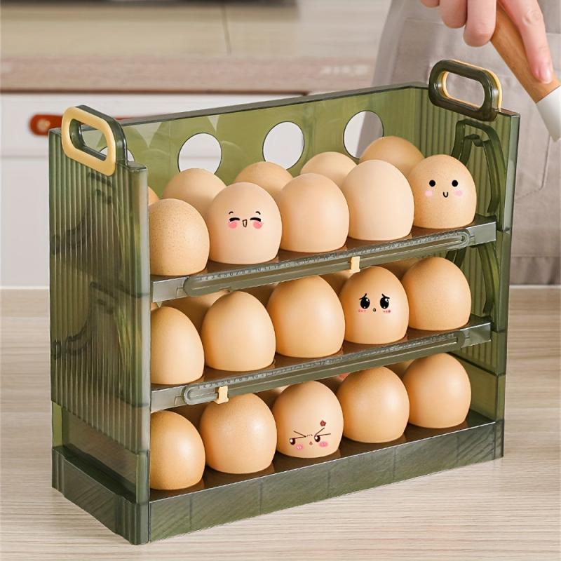 Large Capacity Egg Holder for Refrigerator with Handle