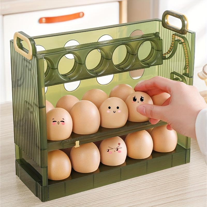 Large Capacity Egg Holder for Refrigerator with Handle