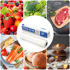 BPA Plastic Food Wrap Microwave Safe Tear Resistant with Cutter
