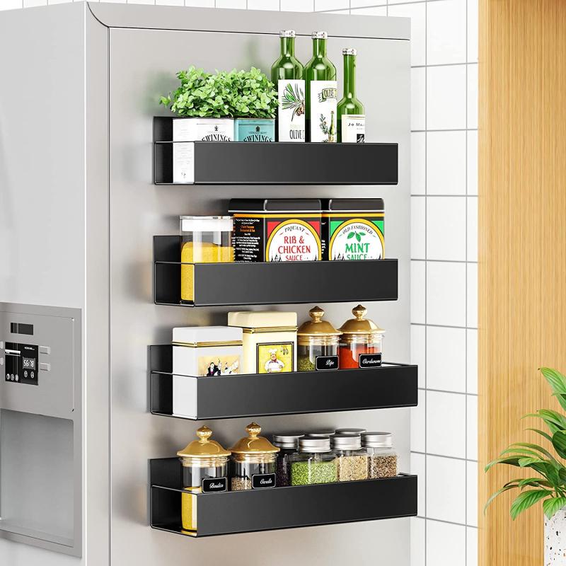 10pcs Magnetic Spice Rack for Refrigerator Hanging Organizer Hooks