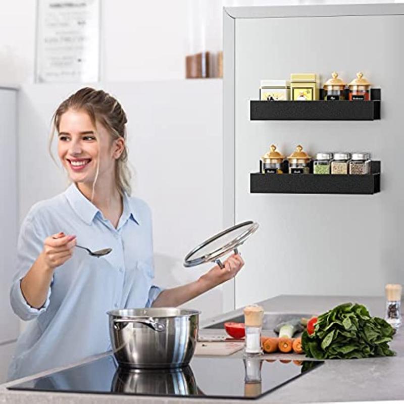 10pcs Magnetic Spice Rack for Refrigerator Hanging Organizer Hooks