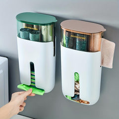 Wall Mounted Garbage Bag Storage Box Organize and Dispense Kitchen Bags