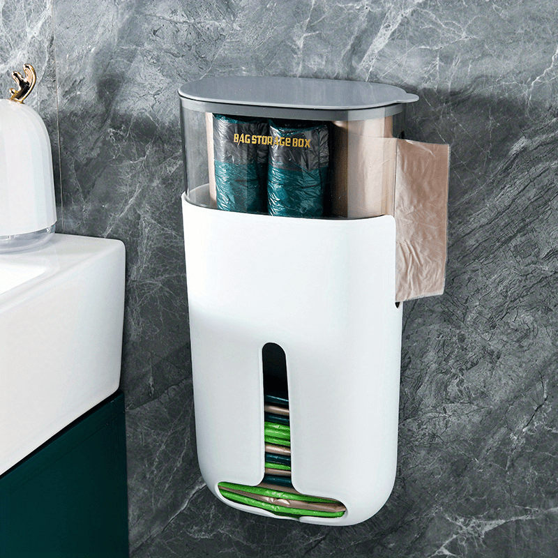 Wall Mounted Garbage Bag Storage Box Organize and Dispense Kitchen Bags