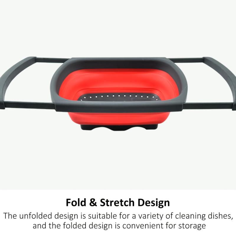 1pc Foldable Telescopic Drainer Colander Basket