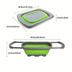 1pc Foldable Telescopic Drainer Colander Basket