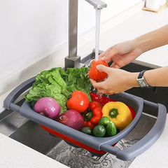 1pc Foldable Telescopic Drainer Colander Basket