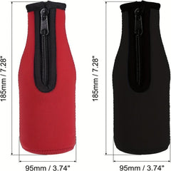 2pcs Neoprene Beer Bottle Cooler Cover - Insulation for Hot and Cold Beer