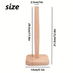 Wooden Paper Towel Holder Stand - Kitchen & Bathroom Organizer