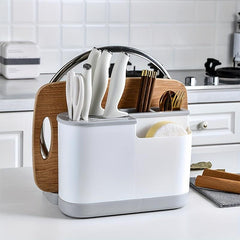 Kitchen Holder with Pot Cover Chopstick Holder Drain Rack and Drip Tray