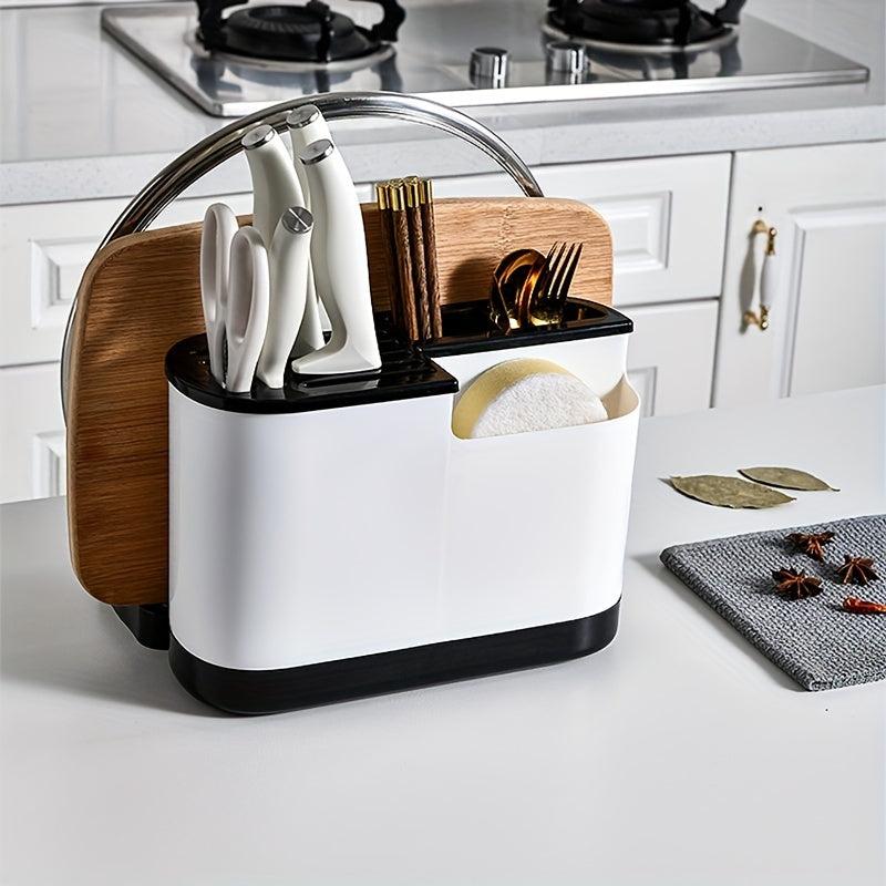 Kitchen Holder with Pot Cover Chopstick Holder Drain Rack and Drip Tray