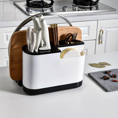 Kitchen Holder with Pot Cover Chopstick Holder Drain Rack and Drip Tray
