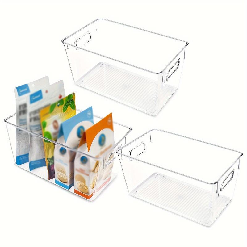 3Pcs Plastic Storage Bins With Handles BPA Desktop Cosmetics Finishing Basket