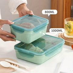 Leakproof Square Lunch Box with Divided Bento Box