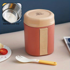 304 Stainless Steel Soup Cup Portable with Cutlery Compartment