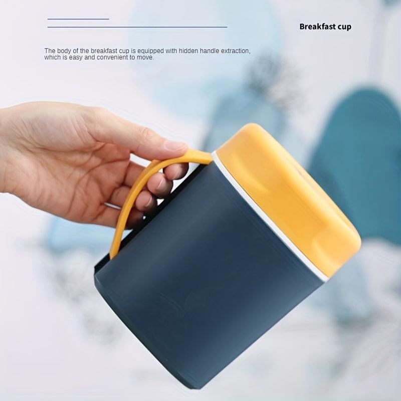 304 Stainless Steel Soup Cup Portable with Cutlery Compartment
