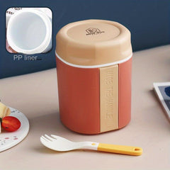 304 Stainless Steel Soup Cup Portable with Cutlery Compartment