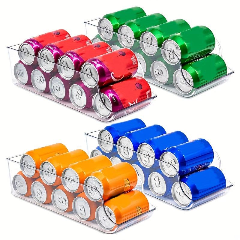 2pcs Clear Can Dispenser Storage Bins Organizer for Freezer Pantry