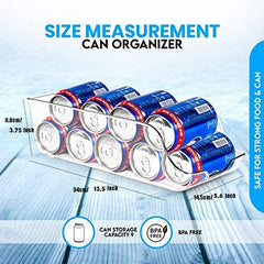 2pcs Clear Can Dispenser Storage Bins Organizer for Freezer Pantry