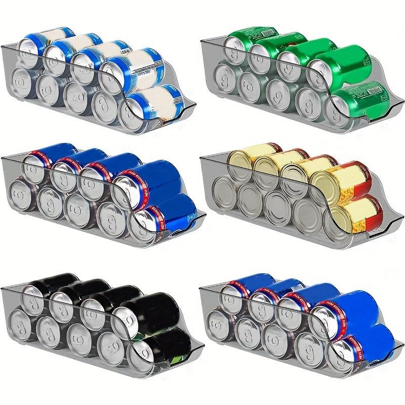 2pcs Clear Can Dispenser Storage Bins Organizer for Freezer Pantry