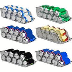 2pcs Clear Can Dispenser Storage Bins Organizer for Freezer Pantry