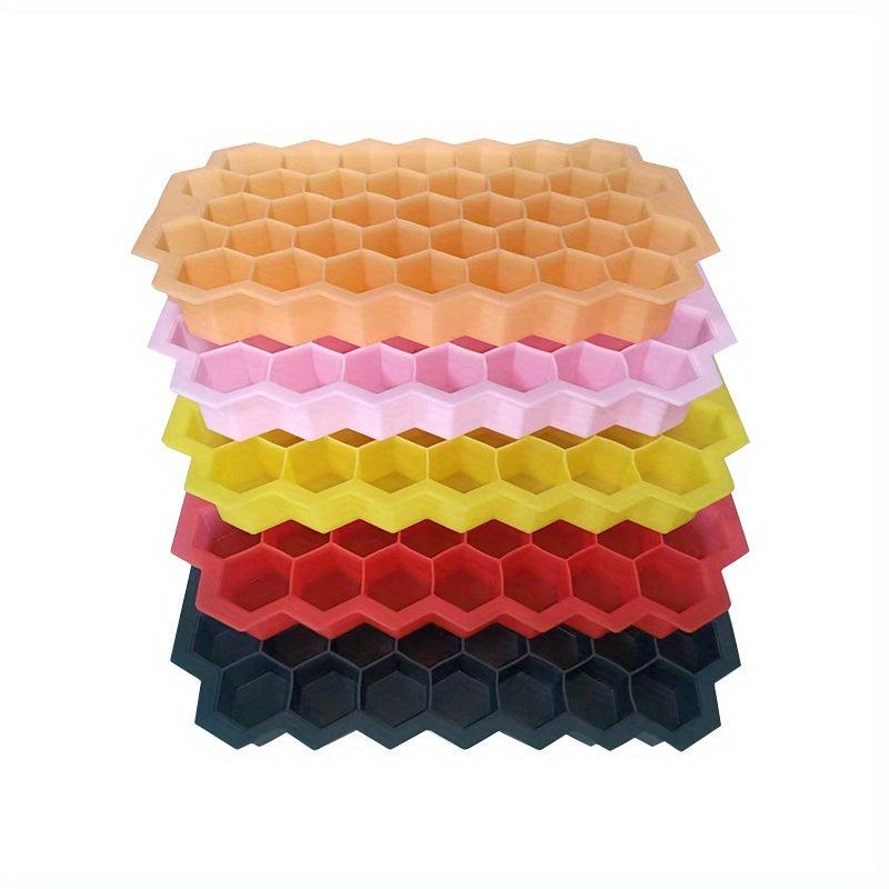 5pcs Silicone Honeycomb Ice Trays with Lids for Cocktails Flexible Home Kitchen