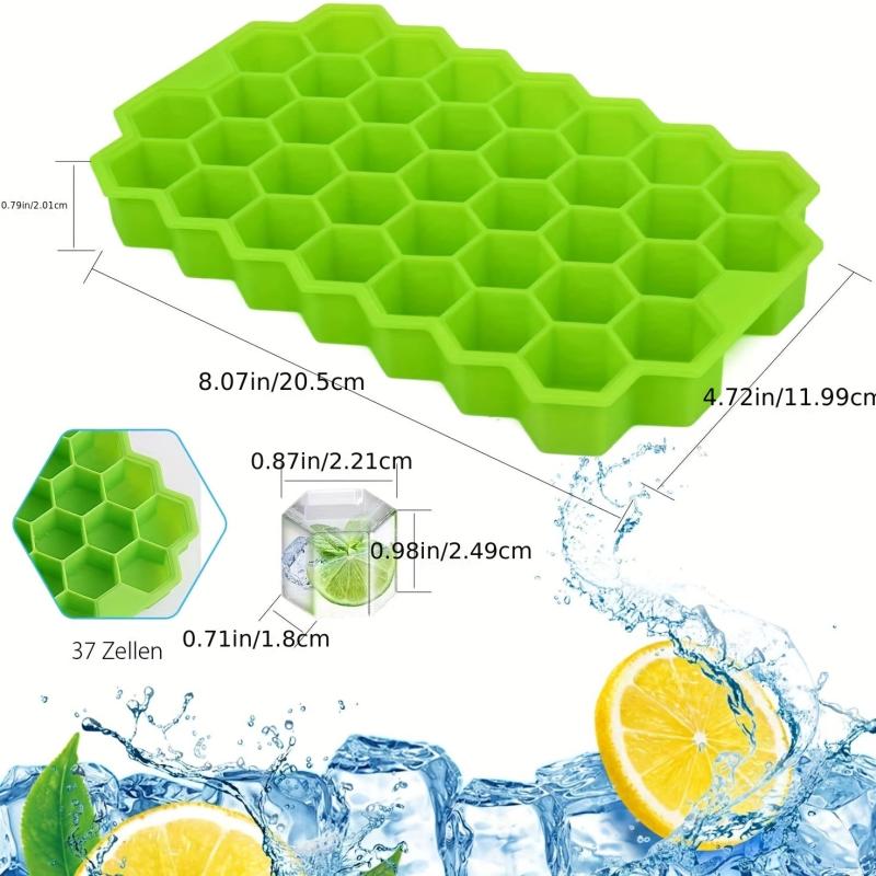 5pcs Silicone Honeycomb Ice Trays with Lids for Cocktails Flexible Home Kitchen