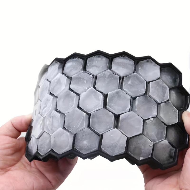 5pcs Silicone Honeycomb Ice Trays with Lids for Cocktails Flexible Home Kitchen