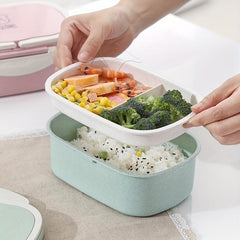 Portable Lunch Box with Compartment and Lid for Work Microwave Bento Box
