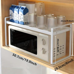 Heavy Metal Microwave Oven Storage Rack for Kitchen Organization