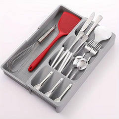 Retractable Cutlery Storage Box Drawer Organizer for Kitchen Drawers
