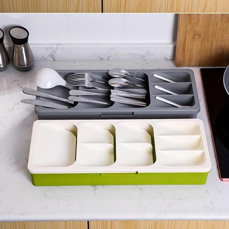 Retractable Cutlery Storage Box Drawer Organizer for Kitchen Drawers