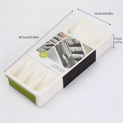 Retractable Cutlery Storage Box Drawer Organizer for Kitchen Drawers
