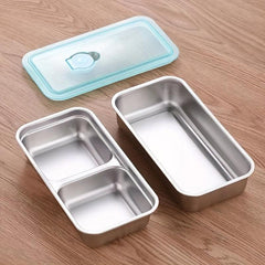 2pcs Stainless Steel Fresh Keeping Box Sealed Storage Boxes