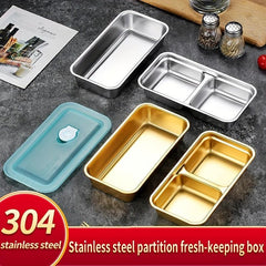 2pcs Stainless Steel Fresh Keeping Box Sealed Storage Boxes
