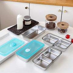 2pcs Stainless Steel Fresh Keeping Box Sealed Storage Boxes
