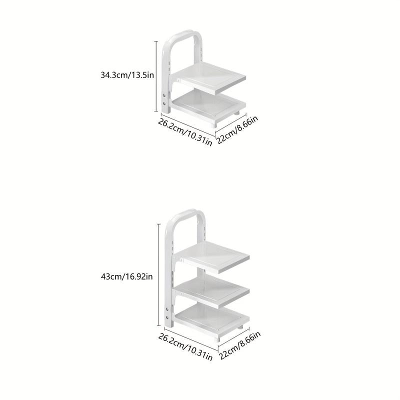 Pot Rack Organizer 3 Tiers for Kitchen Storage Adjustable Lid Holders